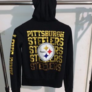 Pink Victoria's Secret Pittsburgh Steelers Full Zip Jacket Women's Size Medium